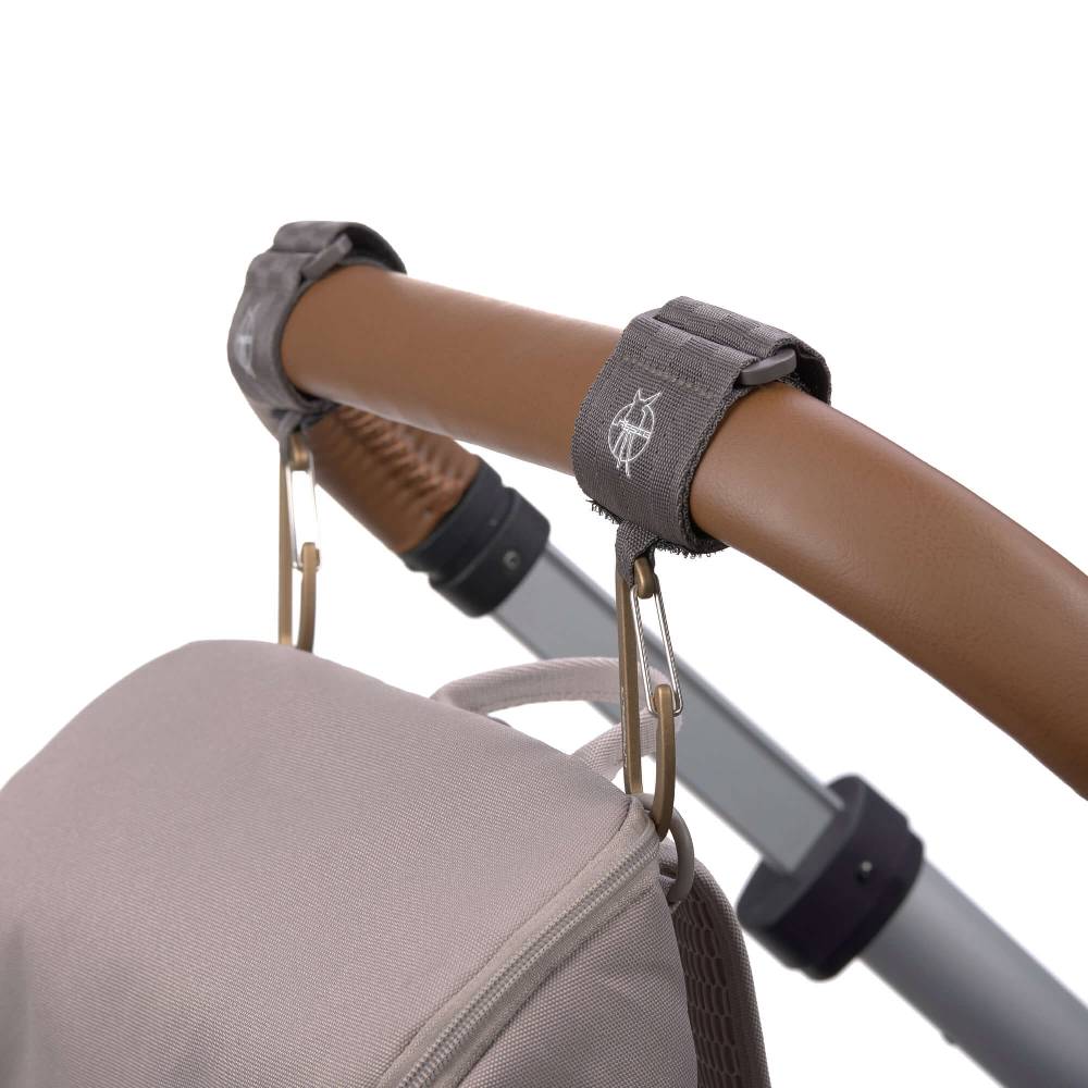 Lässig Kinderwagenhaken 2er Set - Karabiner, Anthrazit Begrenzte Freigabe