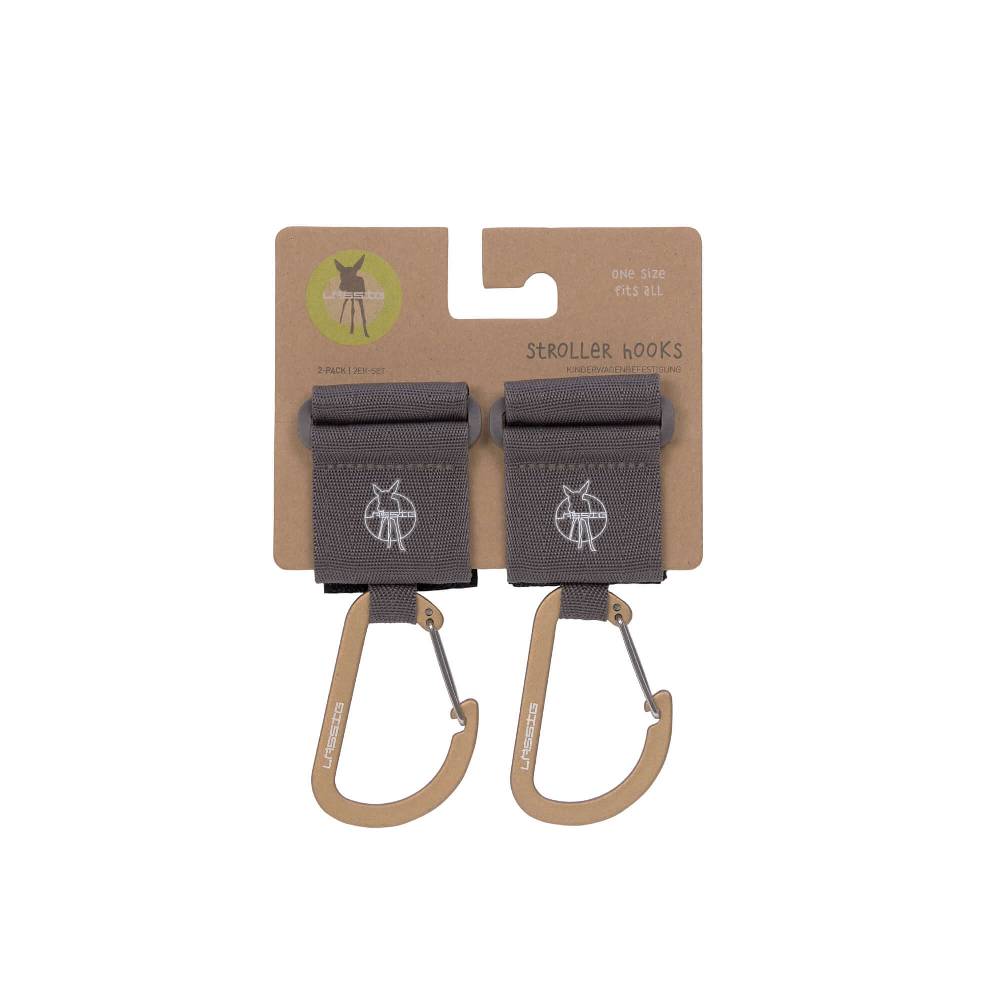 Lässig Kinderwagenhaken 2er Set - Karabiner, Anthrazit Begrenzte Freigabe