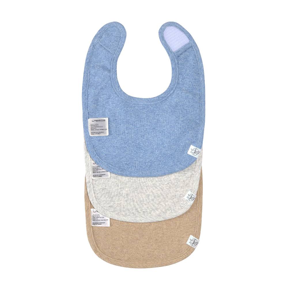 Lässig Spucklätzchen 3er Set - Baumwolle (bio), Blau Hellgrau Beige Nur für heute