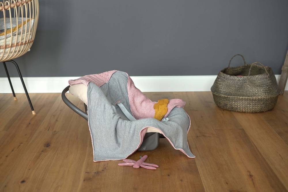 Lässig Einschlagdecke Baby - Bio Baumwolle, Dusky Pink Clearance-Verkauf