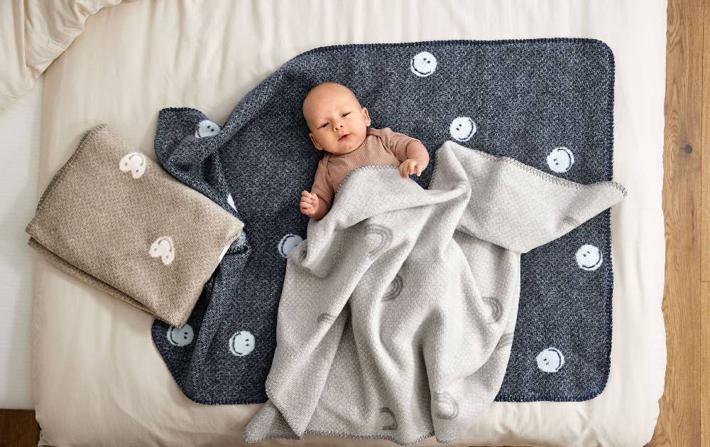 Lässig Babydecke - Bio Baumwolle, Blau zollfrei