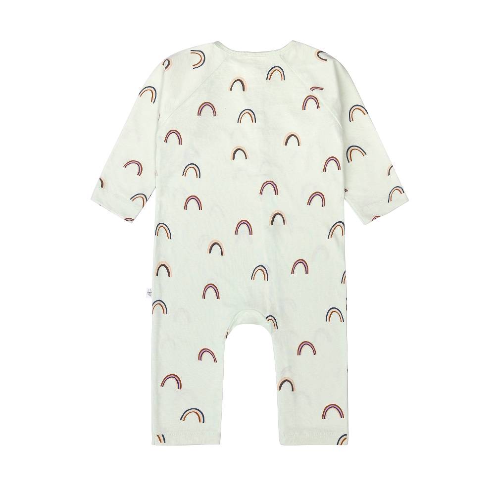 Lässig Baby Schlafoverall - Bio Baumwolle, Regenbogen, Mint Schlussverkauf