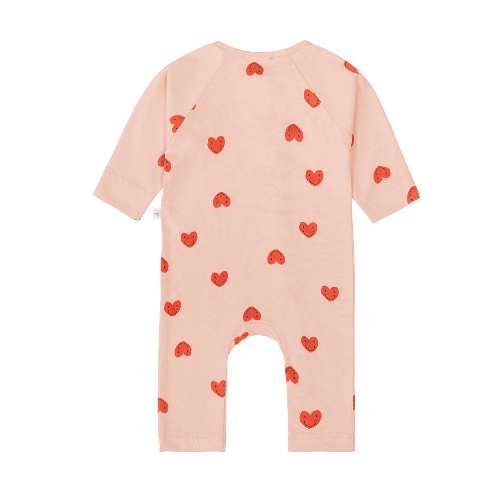 Lässig Baby Schlafoverall - Bio Baumwolle, Herzen, Rosa Fabrikverkauf
