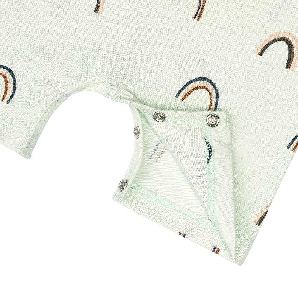 Lässig Baby Jumpsuit - Bio Baumwolle, Regenbogen, Mint Preisnachlass