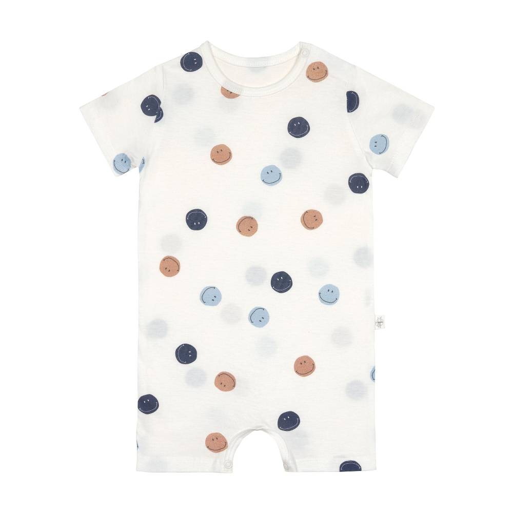 Lässig Baby Jumpsuit - Bio Baumwolle, Smile, Milky Saisonschlussverkauf