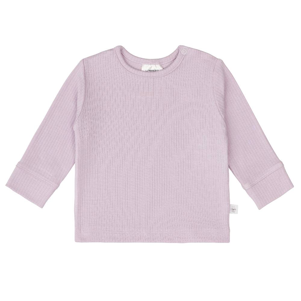 Lässig Baby Langarm Shirt - gerippt, Lila Heißer Verkauf