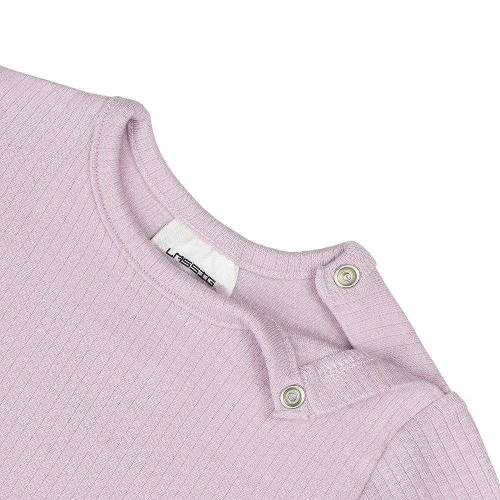 Lässig Baby Langarm Shirt - gerippt, Lila Heißer Verkauf