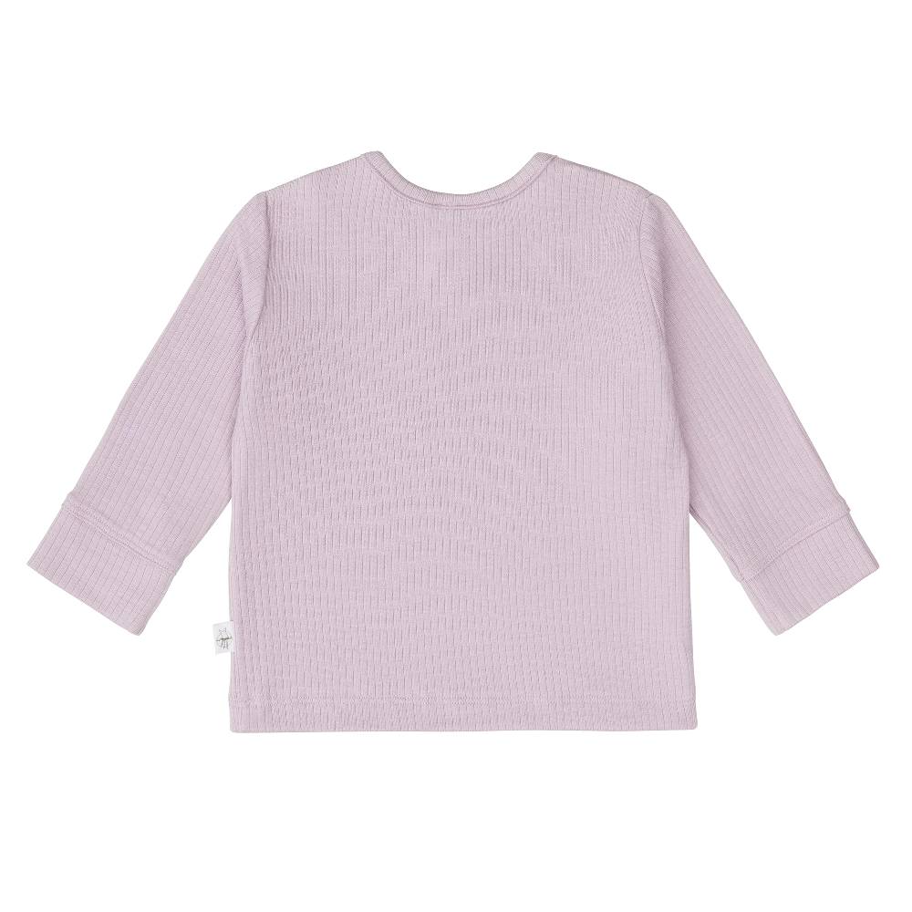 Lässig Baby Langarm Shirt - gerippt, Lila Heißer Verkauf