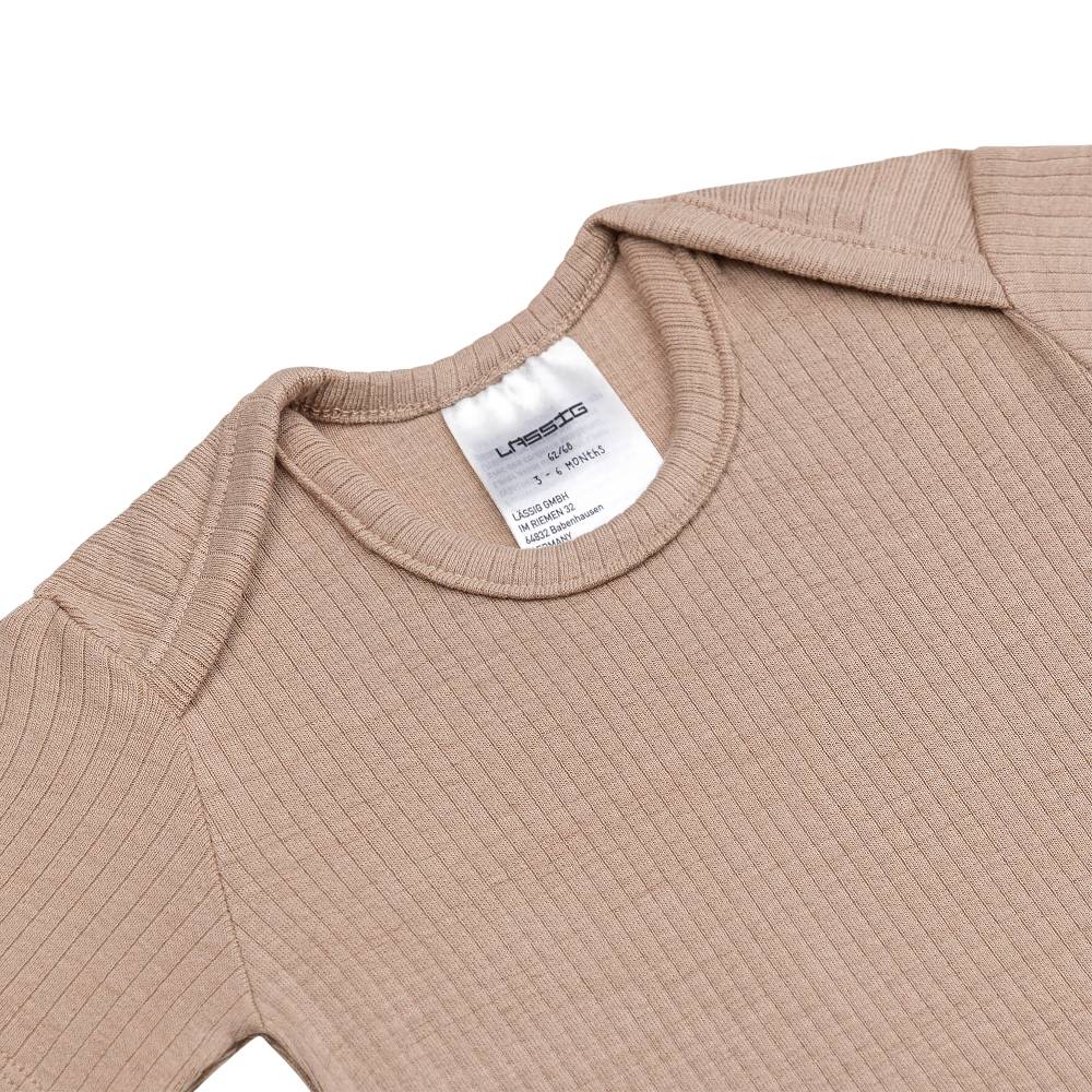 Lässig Baby Body Kurzarm - gerippt, Hellbraun Top Angebot