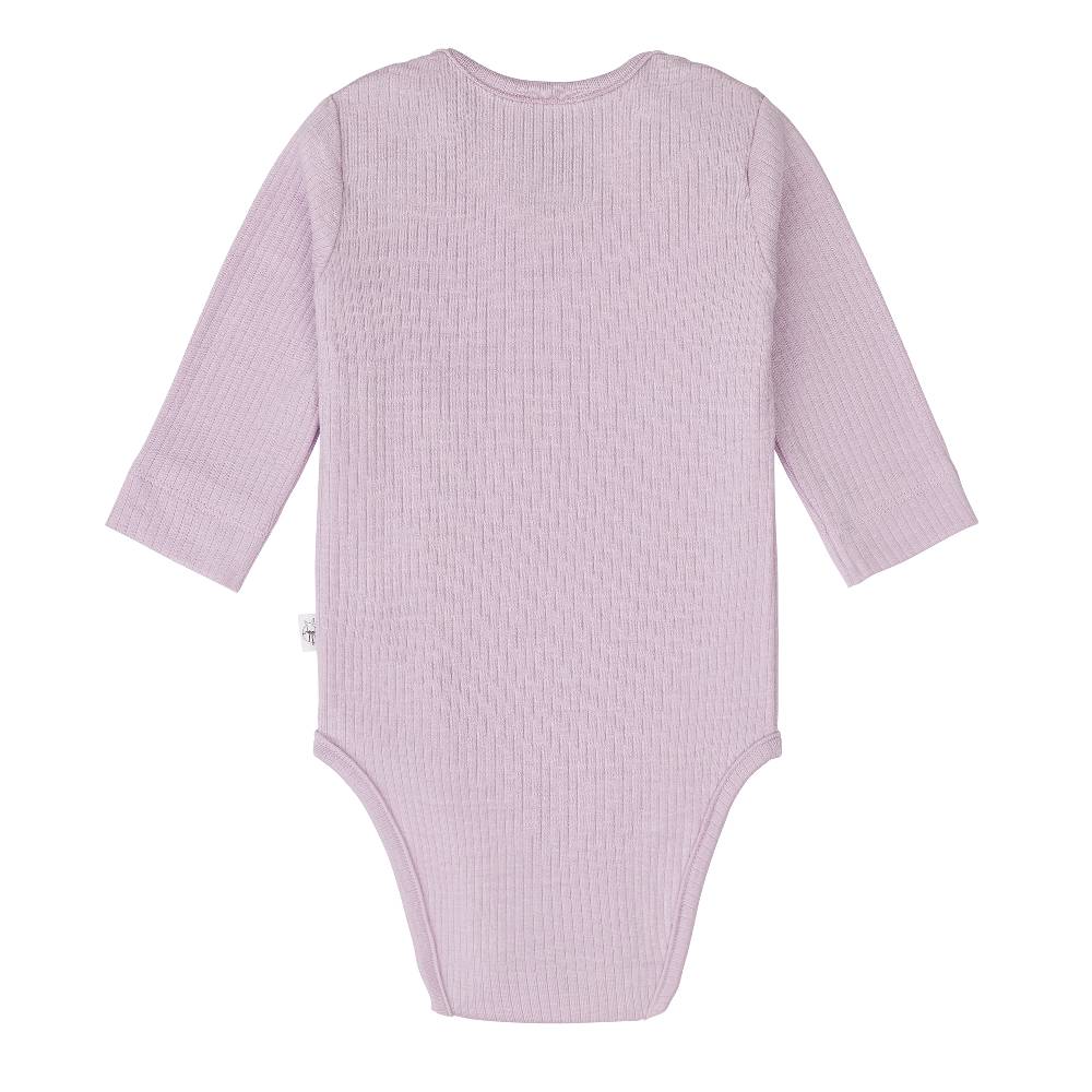 Lässig Baby Body Langarm - gerippt, Lila Online Outlet