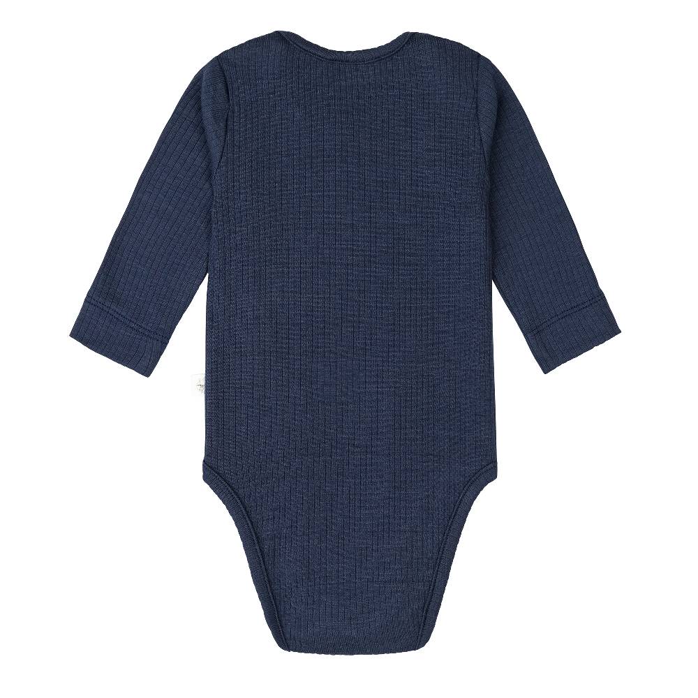 Lässig Baby Body Langarm - gerippt, Blau Zeitlich begrenztes Angebot