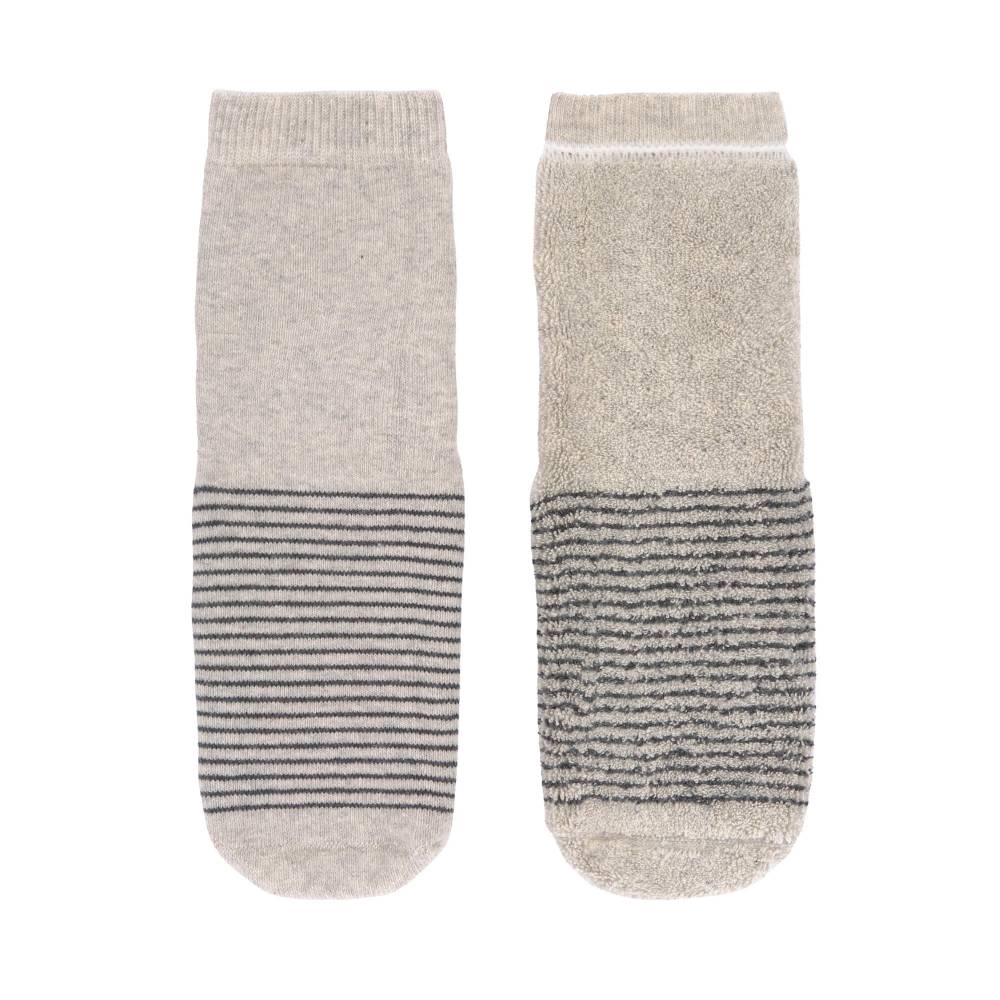 Lässig Kinder Antirutsch-Socken (2er-Set), Grau Beige Sonderangebote