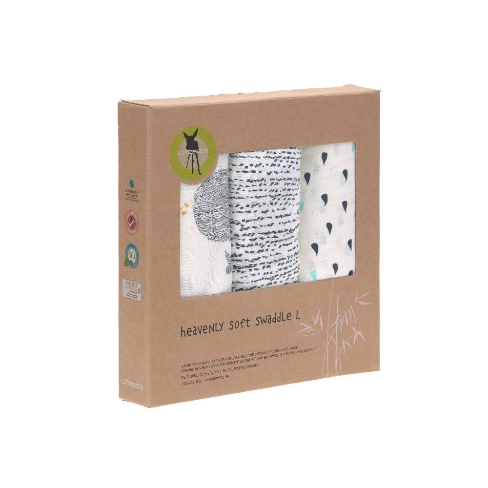 Lässig Mulltücher (3 Stk) - Heavenly Soft Swaddle L, Little Water Whale Kostenlose Rückgabe