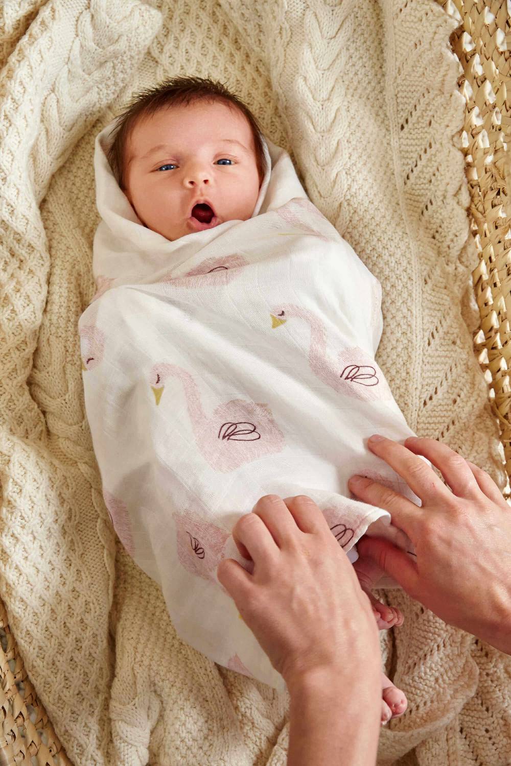 Lässig Mulltücher (3 Stk) - Heavenly Soft Swaddle L, Little Water Swan Letzte 3 Tage