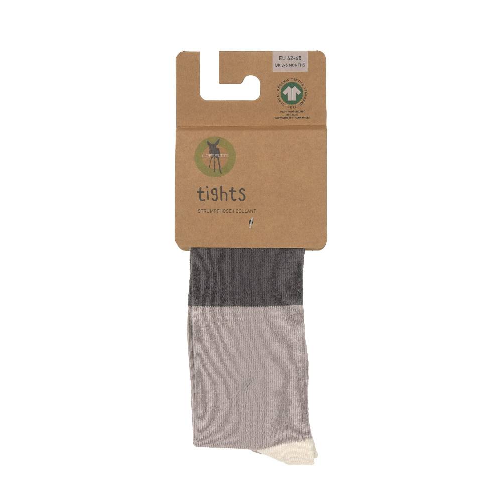 Lässig Strumpfhose GOTS - Tights, Block Streifen Taupe Anthrazit Nur für heute