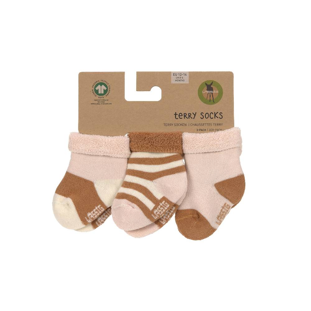 Lässig Frottee Socken Kinder (3er Set), Rosa Karamell Clearance-Verkauf