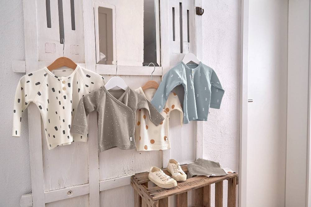 Lässig Baby Langarmshirts - Bio Baumwolle, Blocks, Hellblau Kostenloser Versand international