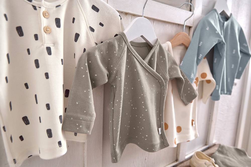 Lässig Baby Langarmshirts - Bio Baumwolle, Blocks, Hellblau Kostenloser Versand international