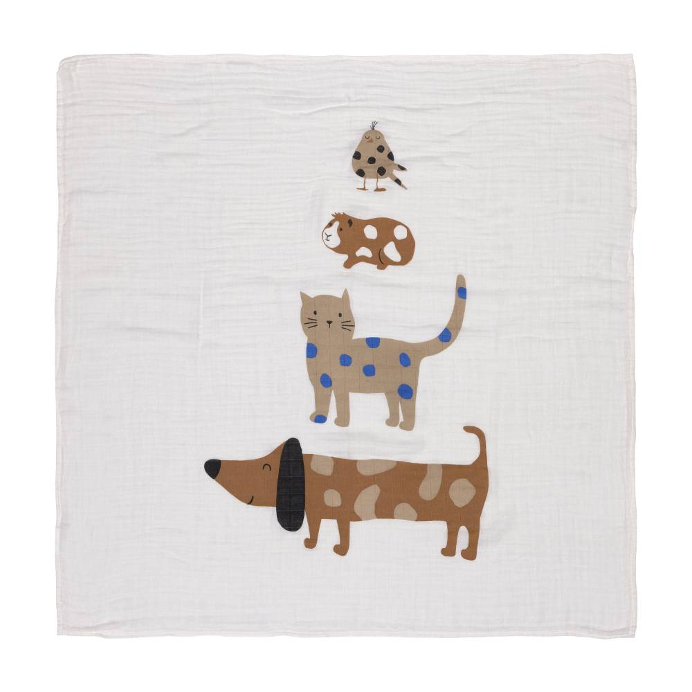 Lässig Mulltücher 3er Set 80 x 80 cm - Little Mateys, Royal Blau Fabrikladen