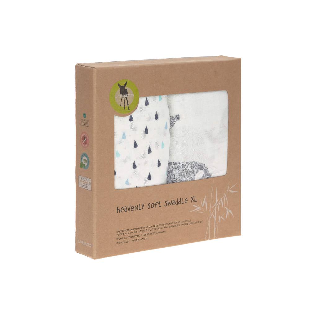 Lässig Mulltücher (2 Stk) - Heavenly Soft Swaddle XL, Little Water Whale im Angebot
