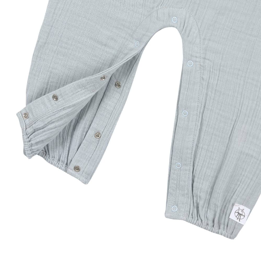Lässig Musselin Jumpsuit - Bio Baumwolle, Blau Fabrikverkauf