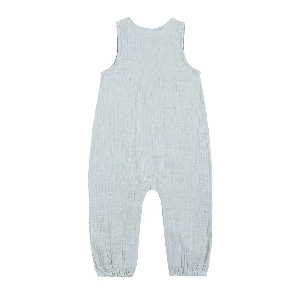Lässig Musselin Jumpsuit - Bio Baumwolle, Blau Fabrikverkauf