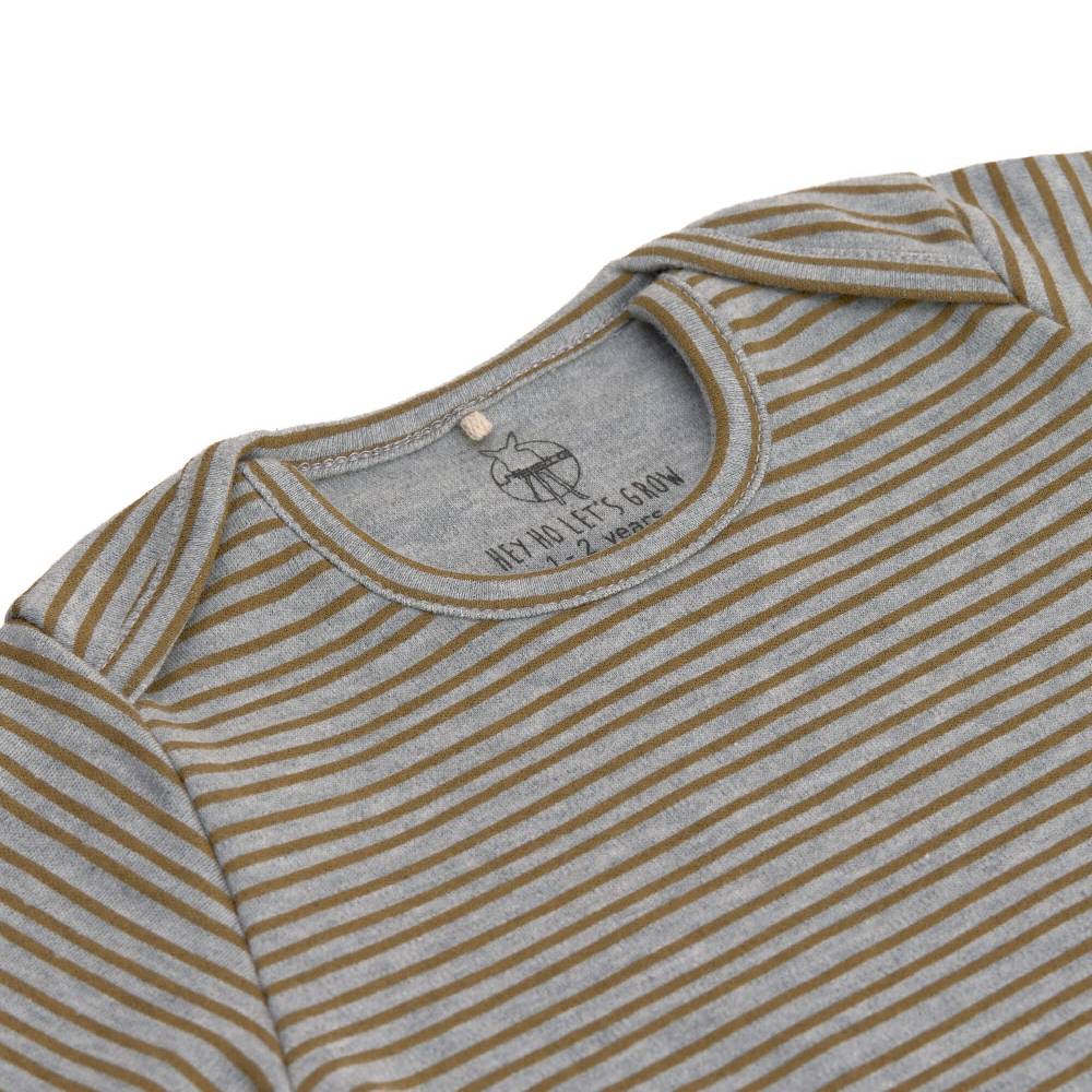 Lässig Baby Body kurzarm - Bio Baumwolle, Streifen, Grau meliert Flash Sale