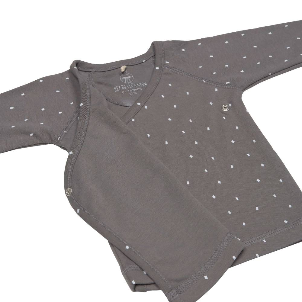 Lässig Baby Wickelshirt - Bio Baumwolle, Spots, Anthrazit Cyber Monday