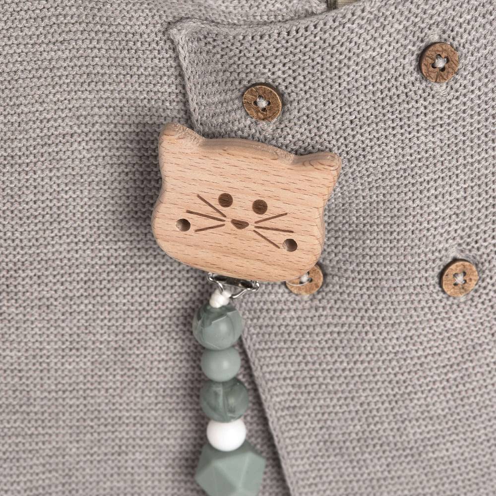 Lässig Schnullerkette - Little Chums, Katze Grau Muttertagsangebot