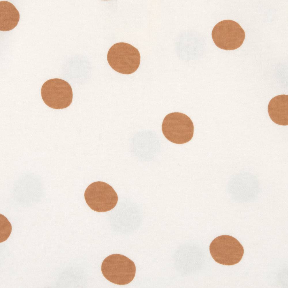 Lässig Baby Schlafanzug mit Füßen - Bio Baumwolle, Big Dots, Weiß Lagerräumung