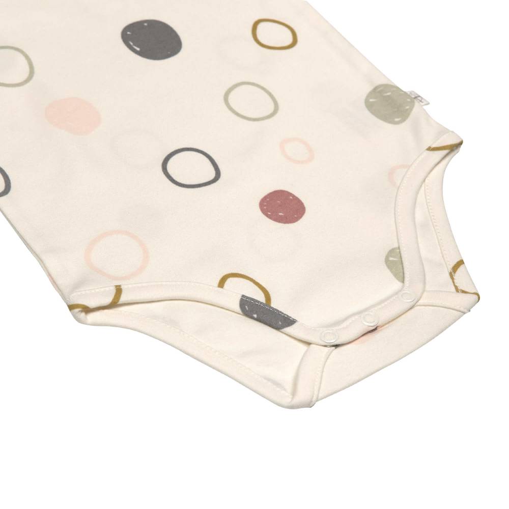 Lässig Baby Body kurzarm - Bio Baumwolle, Kreise, Beige Heißer Verkauf