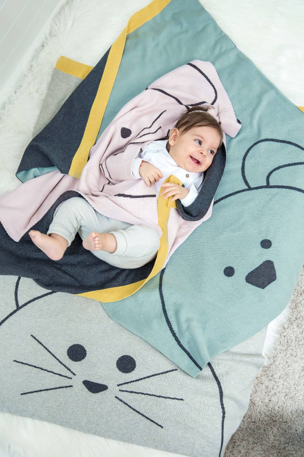 Lässig Babydecke - Bio Baumwolle, Katze Neuheiten