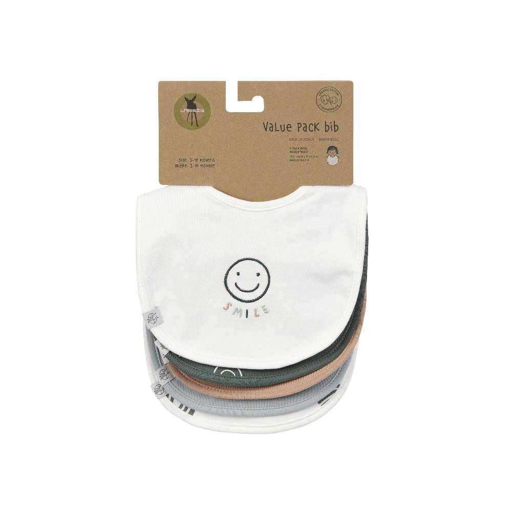 Lässig Lätzchen (5 Stk) - Tiny Smile, Beige Räumungsverkauf