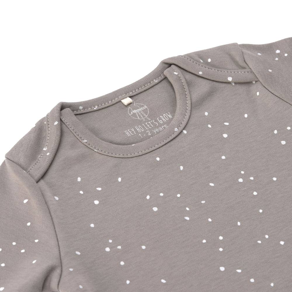 Lässig Baby Body kurzarm - Bio Baumwolle, Punkte, Taupe Tiefpreis