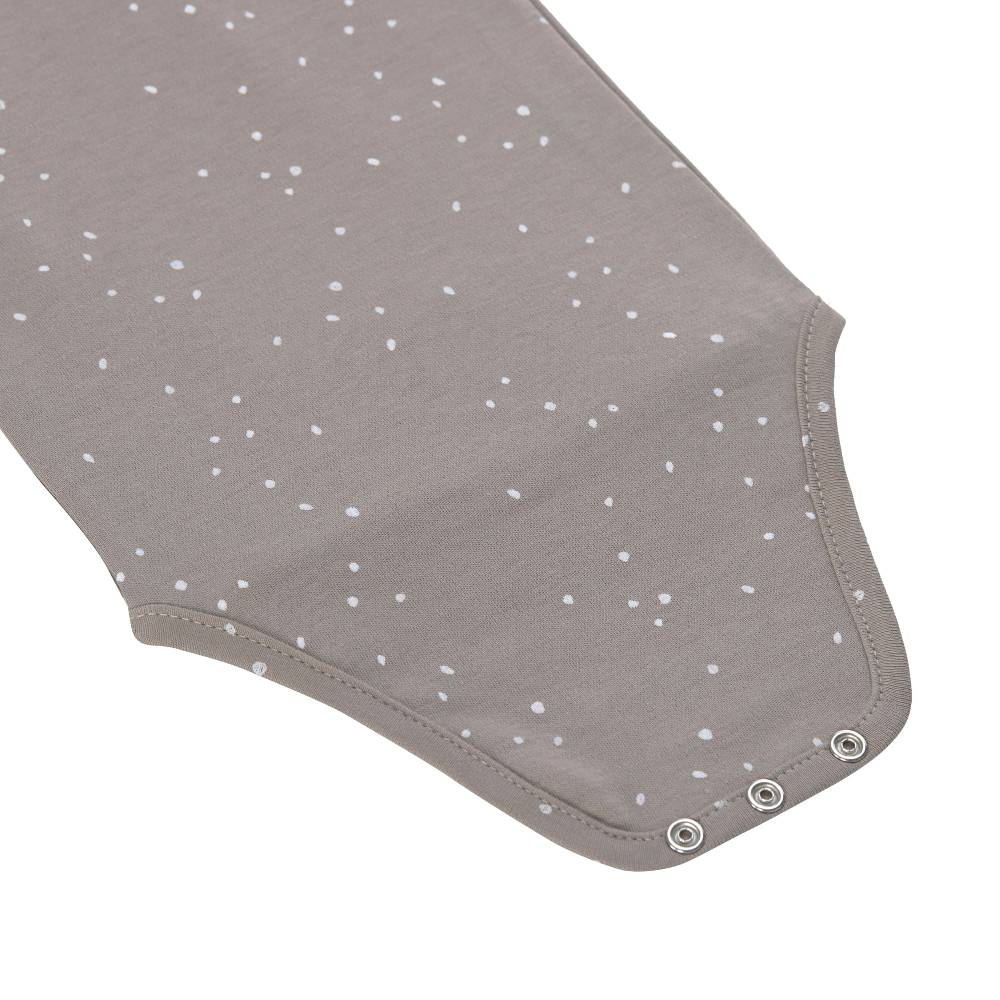 Lässig Baby Body kurzarm - Bio Baumwolle, Punkte, Taupe Tiefpreis