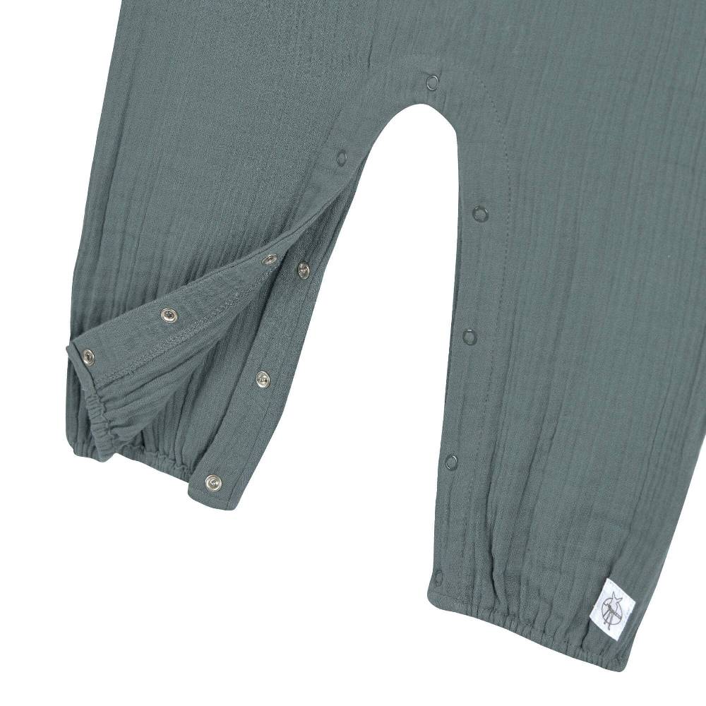 Lässig Musselin Jumpsuit - Bio Baumwolle, Petrolgrün Kostenlose Rückgabe
