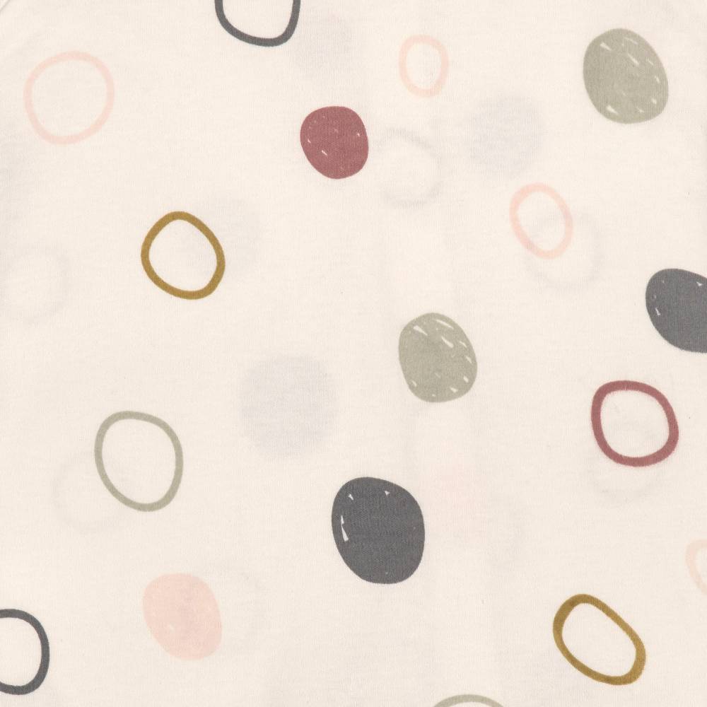 Lässig Baby Schlafanzug mit Füßen - Bio Baumwolle, Circles, Weiß Letzte 2 Tage