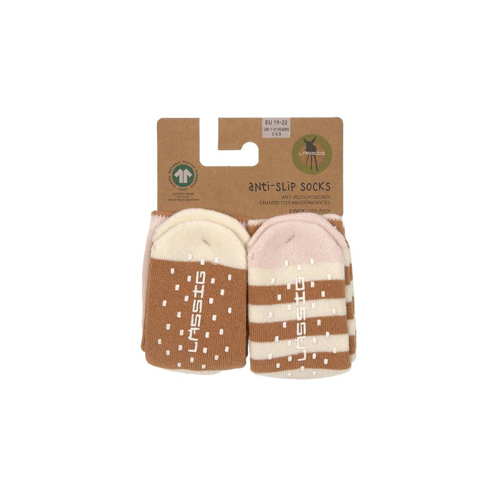 Lässig Kinder Antirutsch-Socken (2er-Set), Rosa Karamell Sonderangebot der Fabrik