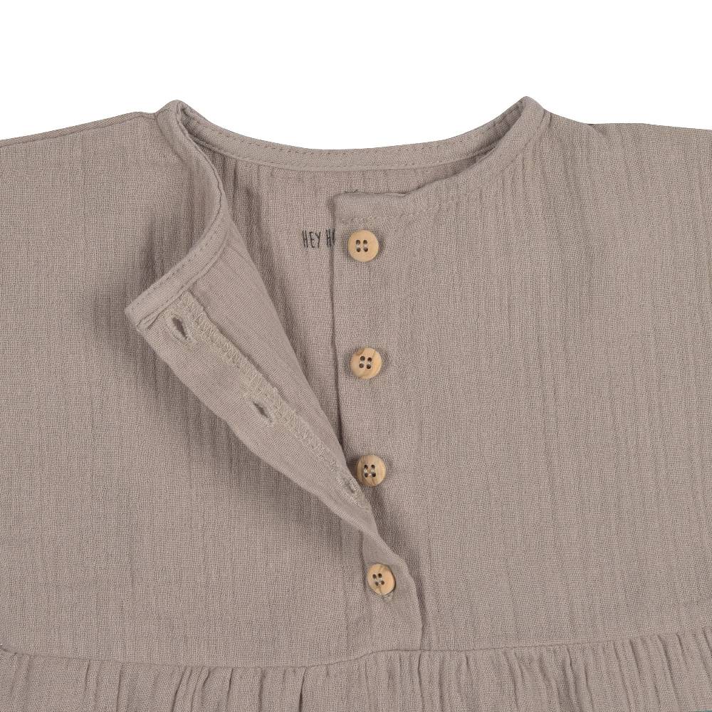 Lässig Kinderkleid - Bio Baumwolle, Taupe, Grau 50% Rabatt mit kostenlosem Versand