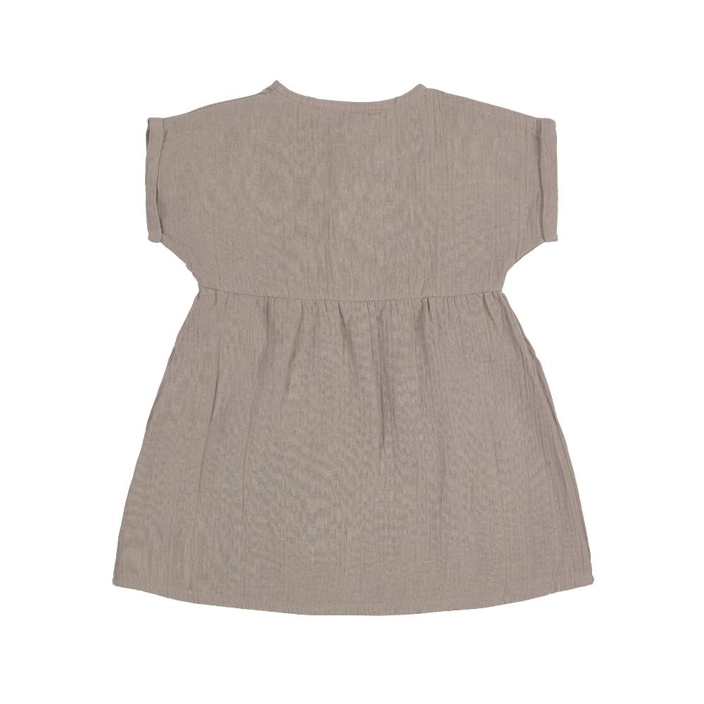 Lässig Kinderkleid - Bio Baumwolle, Taupe, Grau 50% Rabatt mit kostenlosem Versand