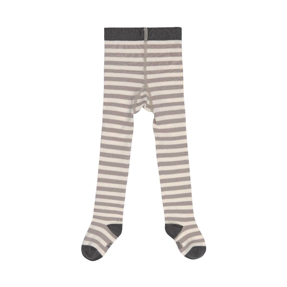 Lässig Strumpfhose GOTS - Tights, Streifen Taupe Weiß 50% Rabatt für begrenzte Zeit