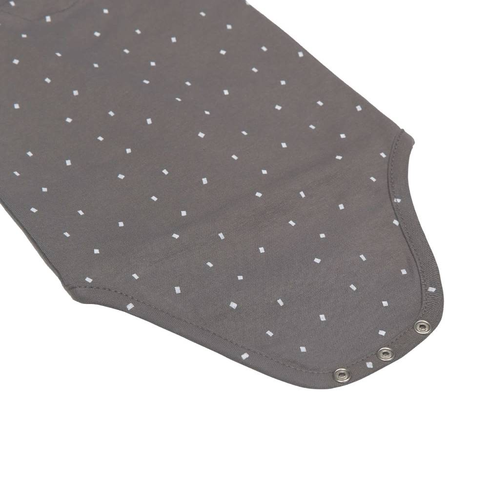 Lässig Baby Wickelbody kurzarm - Bio Baumwolle, Punkte, Anthrazit im Angebot