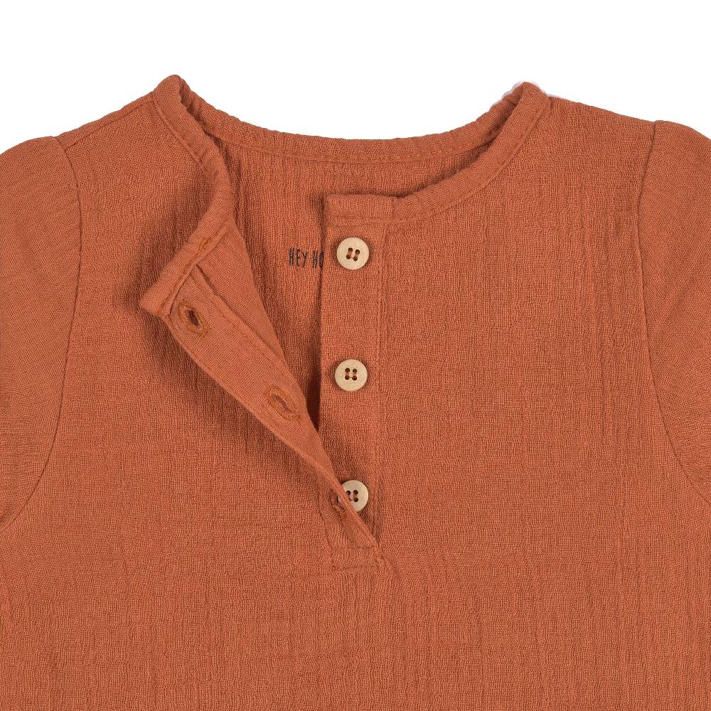 Lässig Baby Langarmshirt - Bio Baumwolle, Rostrot Günstiger Verkauf