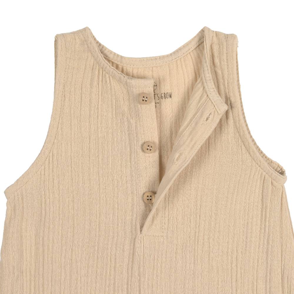 Lässig Baby Jumpsuit - Bio Baumwolle, Nature, Beige Blitzverkäufe
