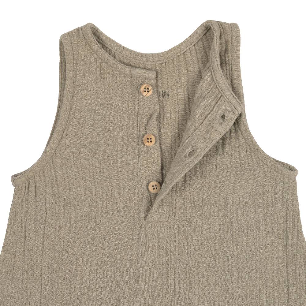 Lässig Baby Jumpsuit - Bio Baumwolle, Oliv Exklusivangebot
