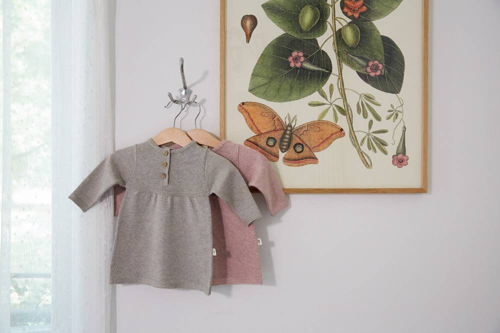 Lässig Babykleid - Strick Bio-Baumwolle, Grau Cyber Monday