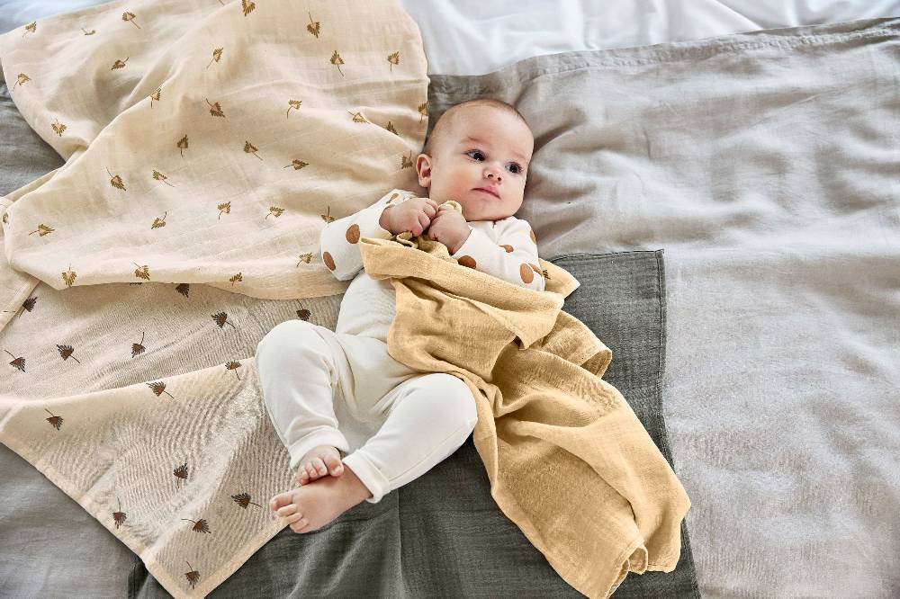 Lässig Mulltücher 2er Set L - Taupe, Grau Heißer Verkauf