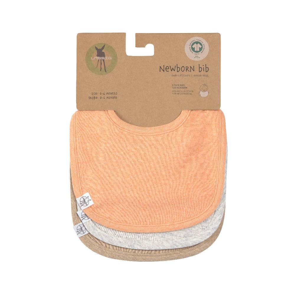 Lässig Spucklätzchen 3er Set - Baumwolle (bio), Apricot Hellgrau Beige Exklusive Angebote