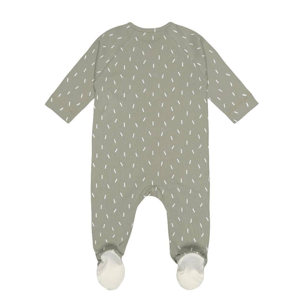 Lässig Baby Schlafanzug mit Füßen - Bio Baumwolle, Speckles, Grün Sonderangebote