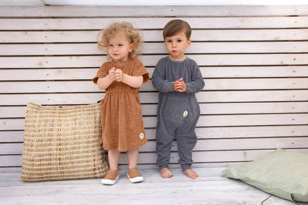 Lässig Frottee Kleid Kinder, Karamell Riesige Ersparnisse